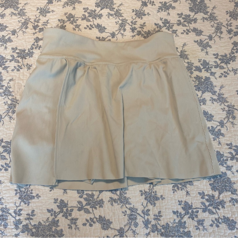 Spanx Get Moving Ribbed Contour Side Slit Skort Size XL Cream Ivory